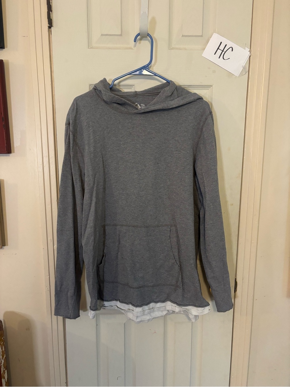 American Rag Gray Hooded Sweatshirt with Printed Interior Logo